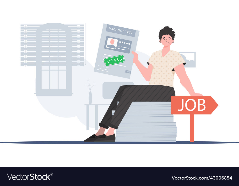 Concept of finding employees a man holds a passed Vector Image