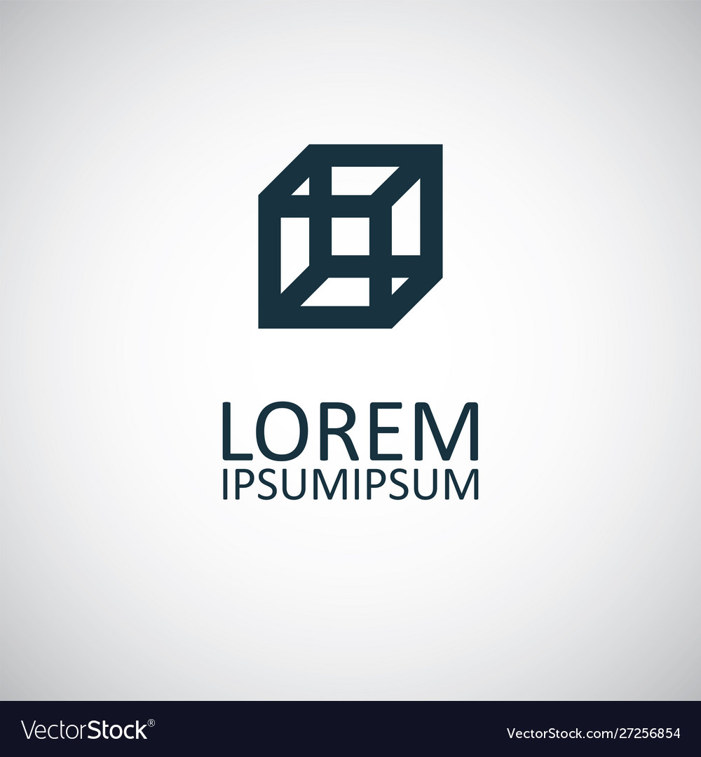 Cube icon for web and ui on white background