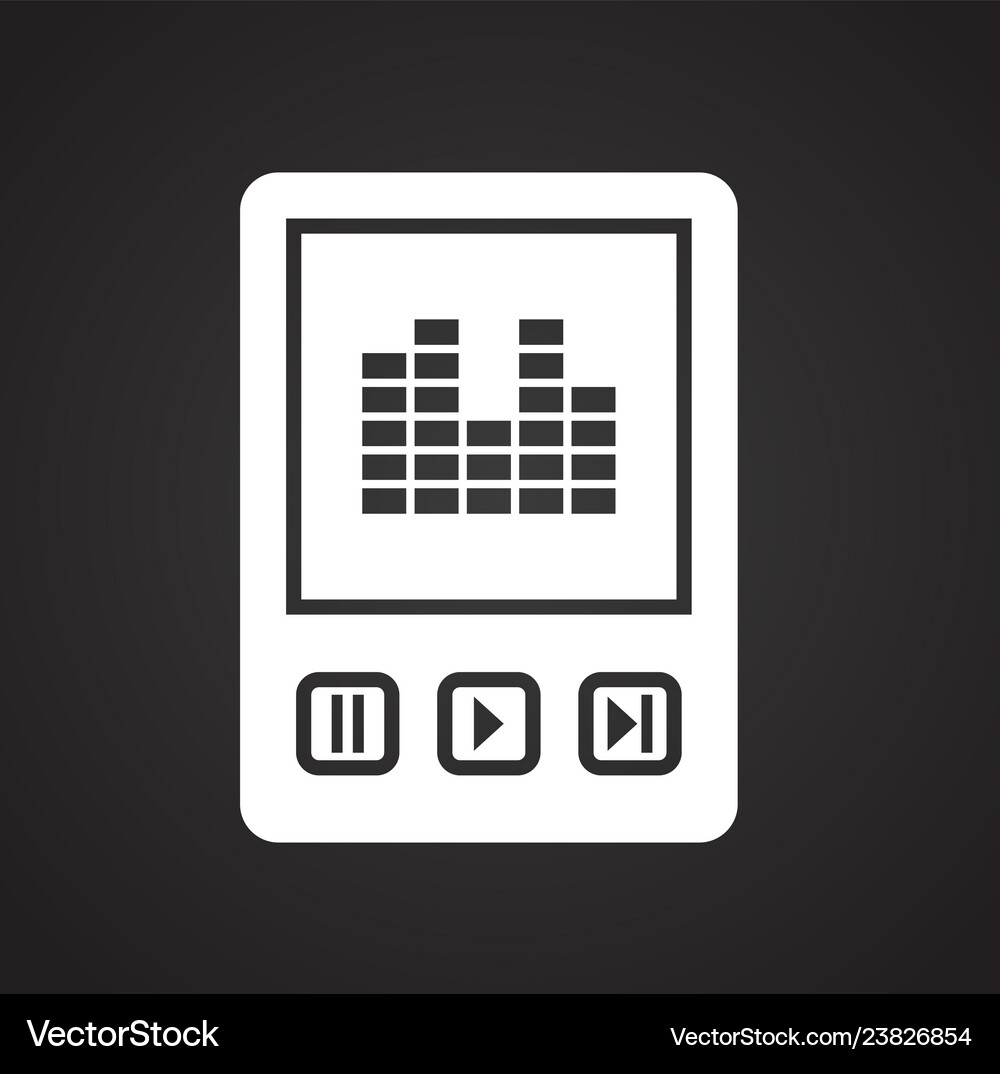 Digital player icon on black background Royalty Free Vector