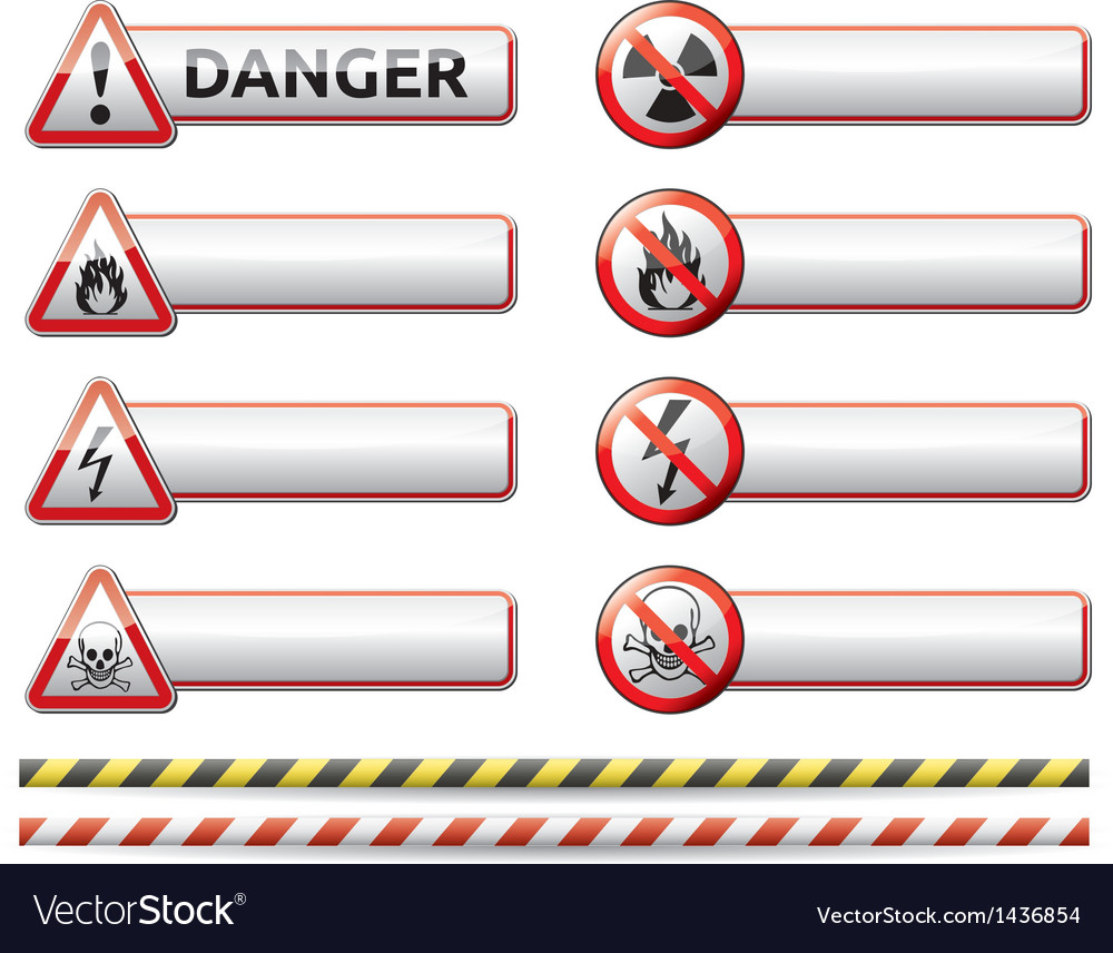 Industrial warning icon stickers