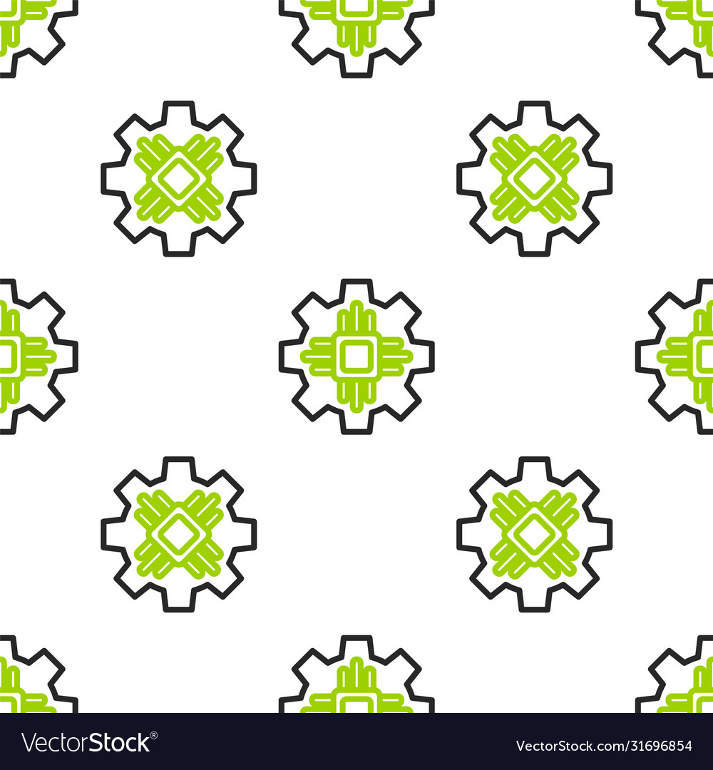 Line processor icon isolated seamless pattern