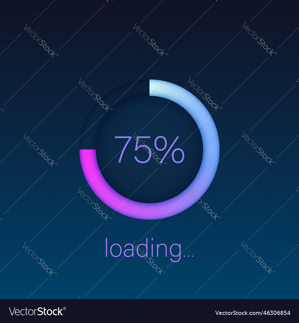 Loading bar icon in flat style progress indicator vector image Loading bar icon in flat style progress indicator