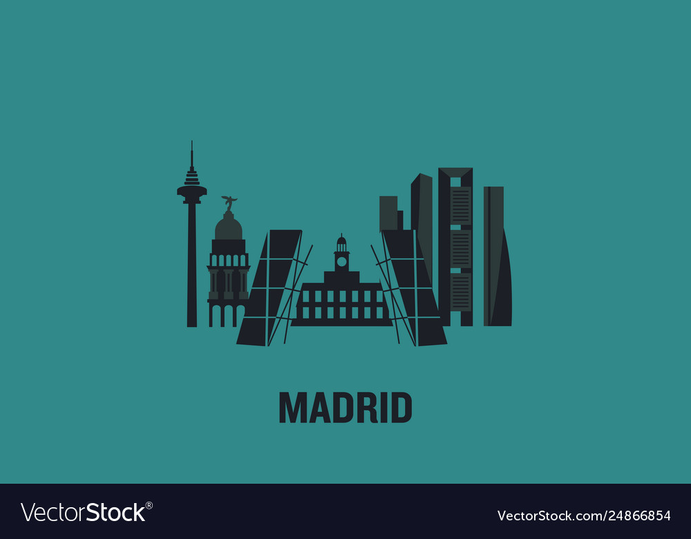 Madrid principal buildings Royalty Free Vector Image