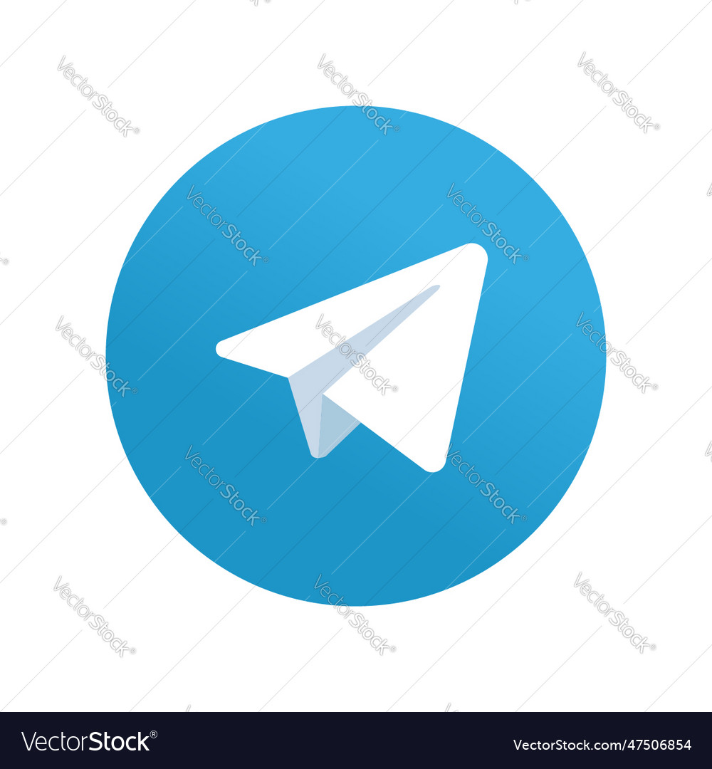 Original default telegram gradient blue logo icon Vector Image