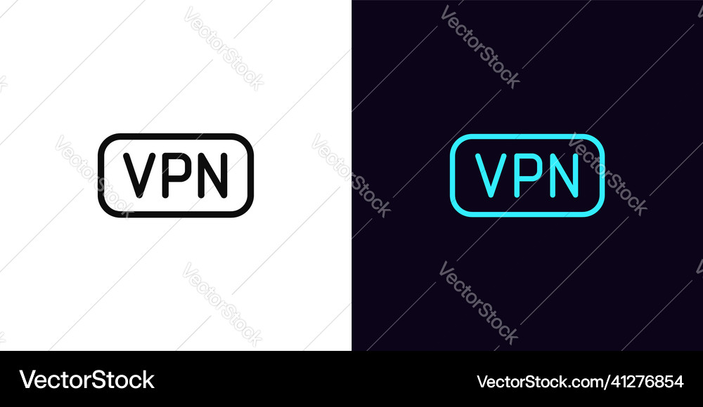 Outline vpn icon with editable stroke linear Vector Image