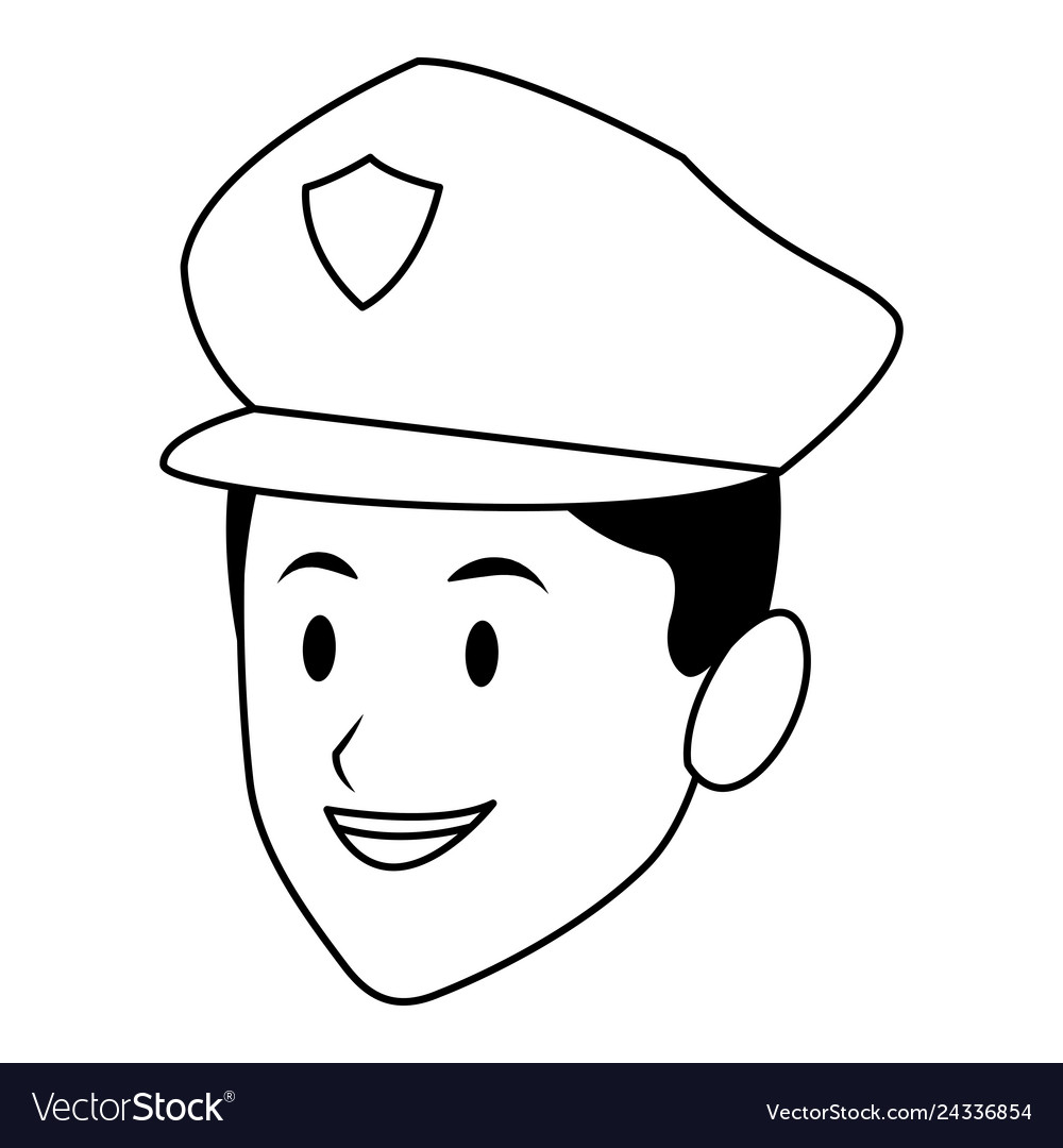 Policeman only face Royalty Free Vector Image - VectorStock