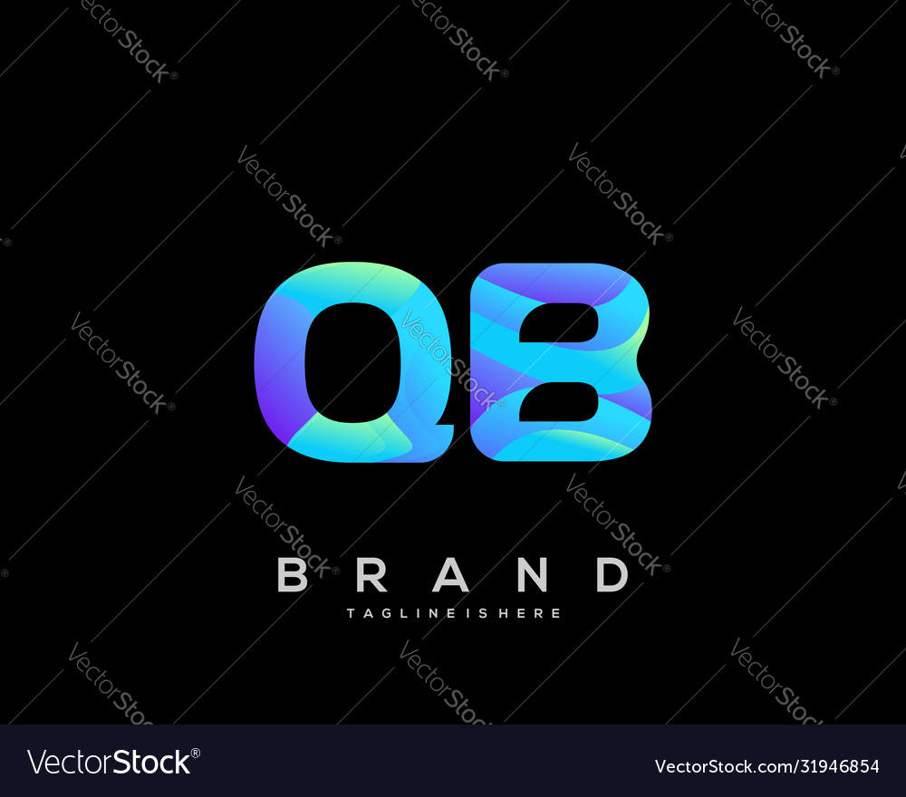 Qb initial logo with colorful template vector image Qb initial logo with colorful template