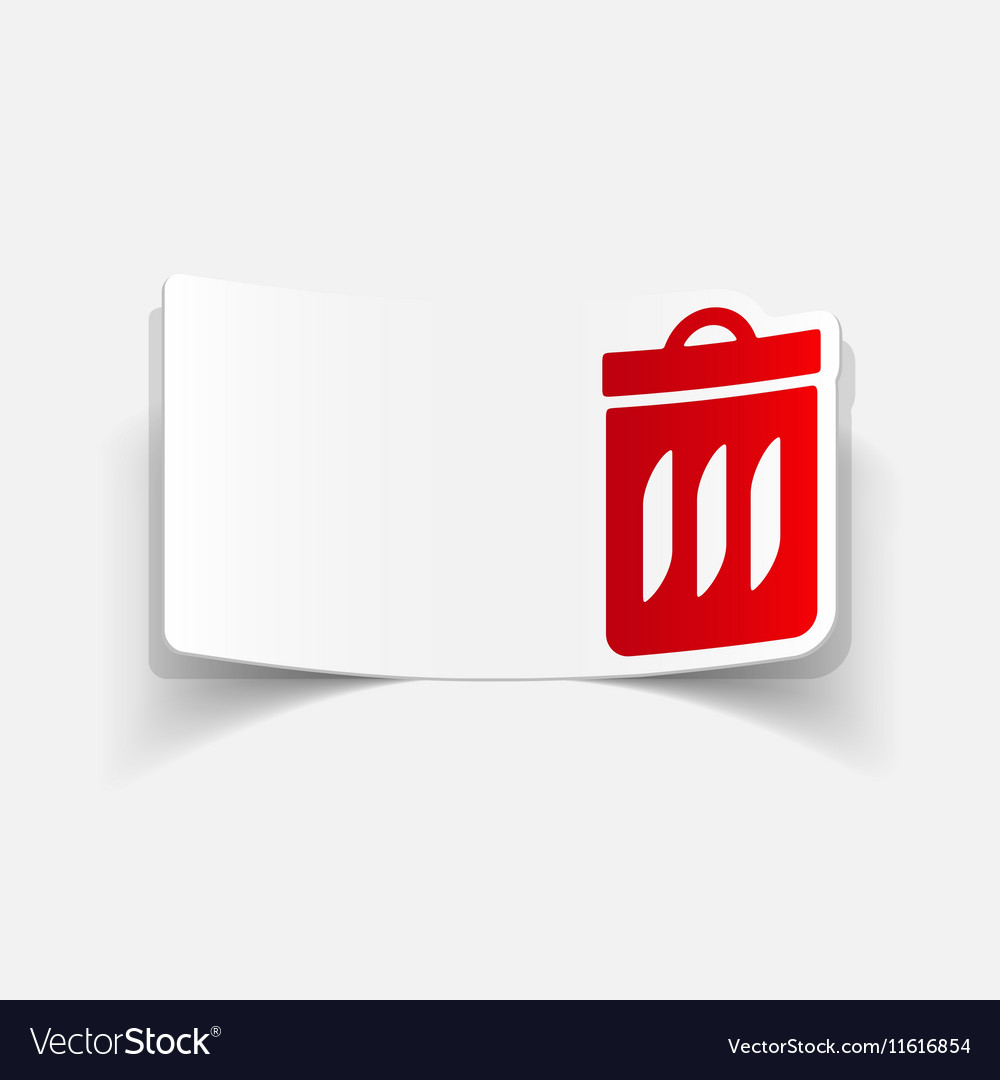 Realistic design element trash can