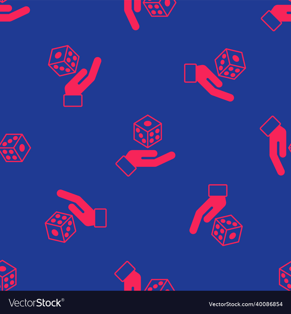 Red game dice icon isolated seamless pattern