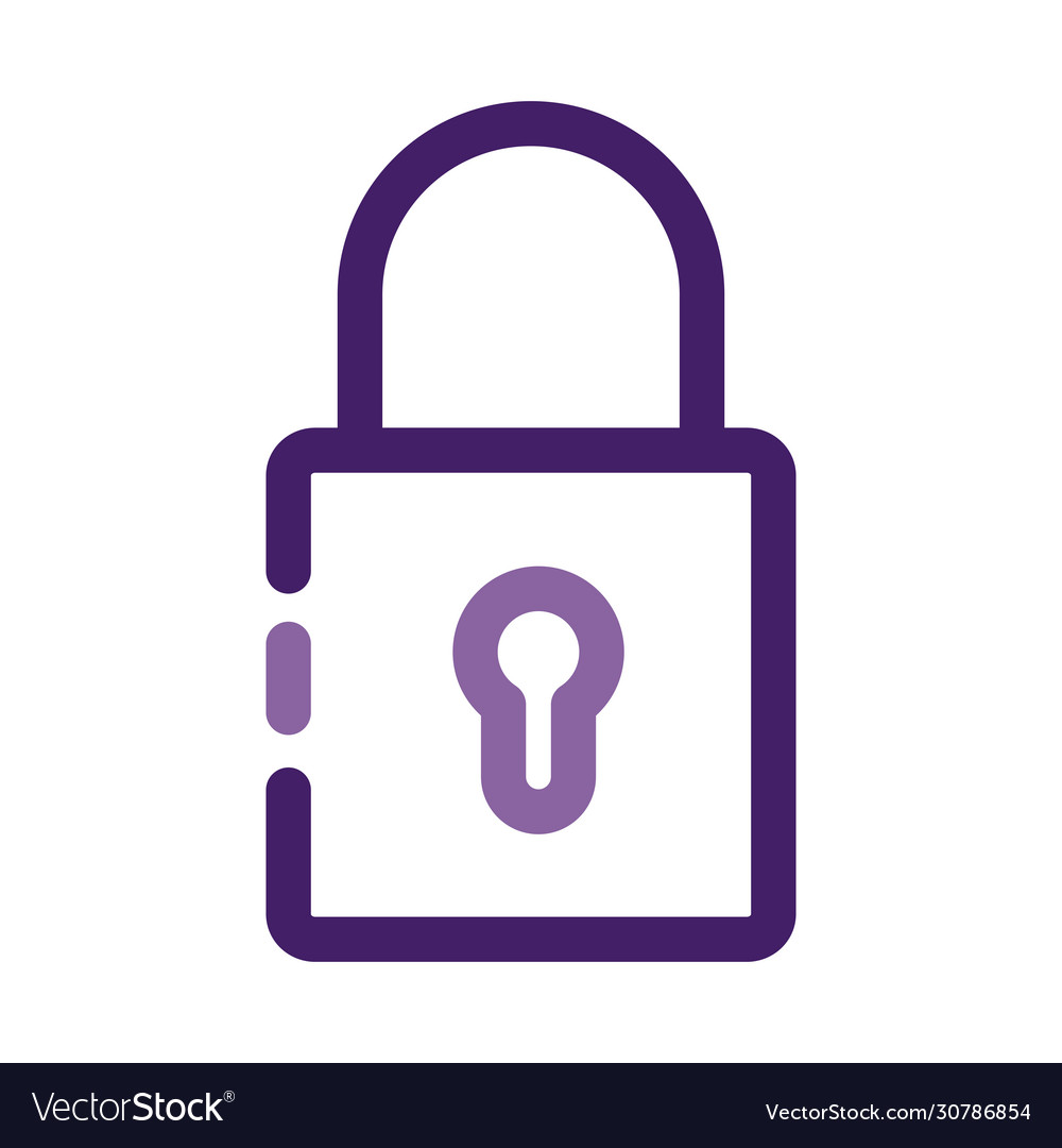Safe secure padlock line style icon