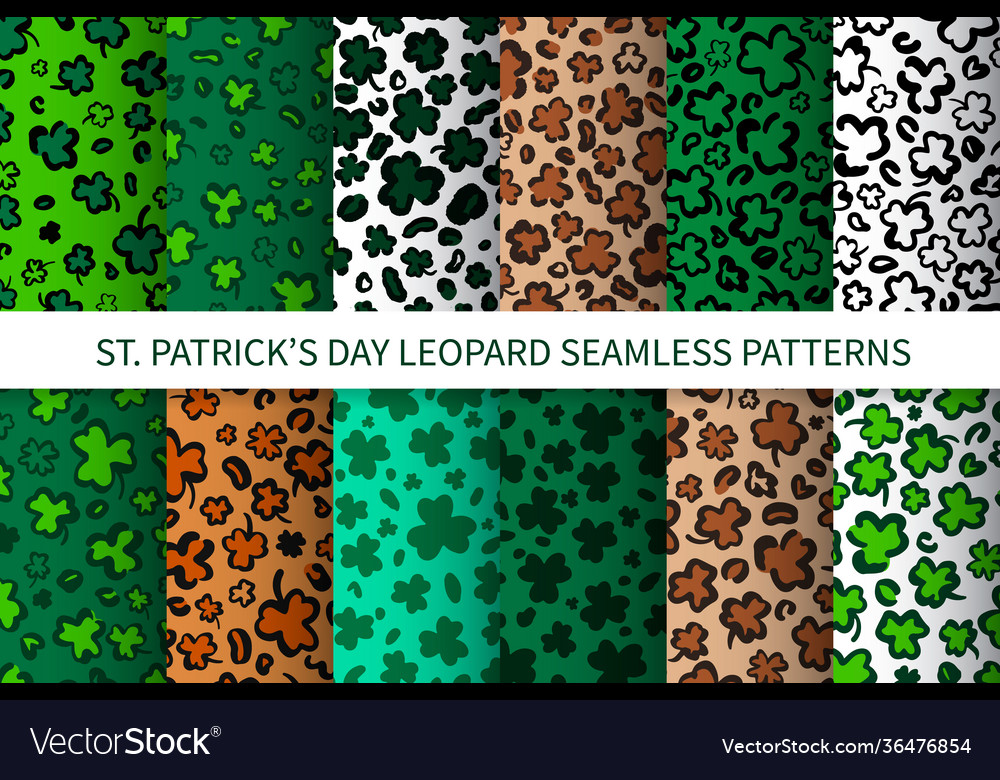 St patricks day leopard or jaguar seamless vector image St patricks day leopard or jaguar seamless