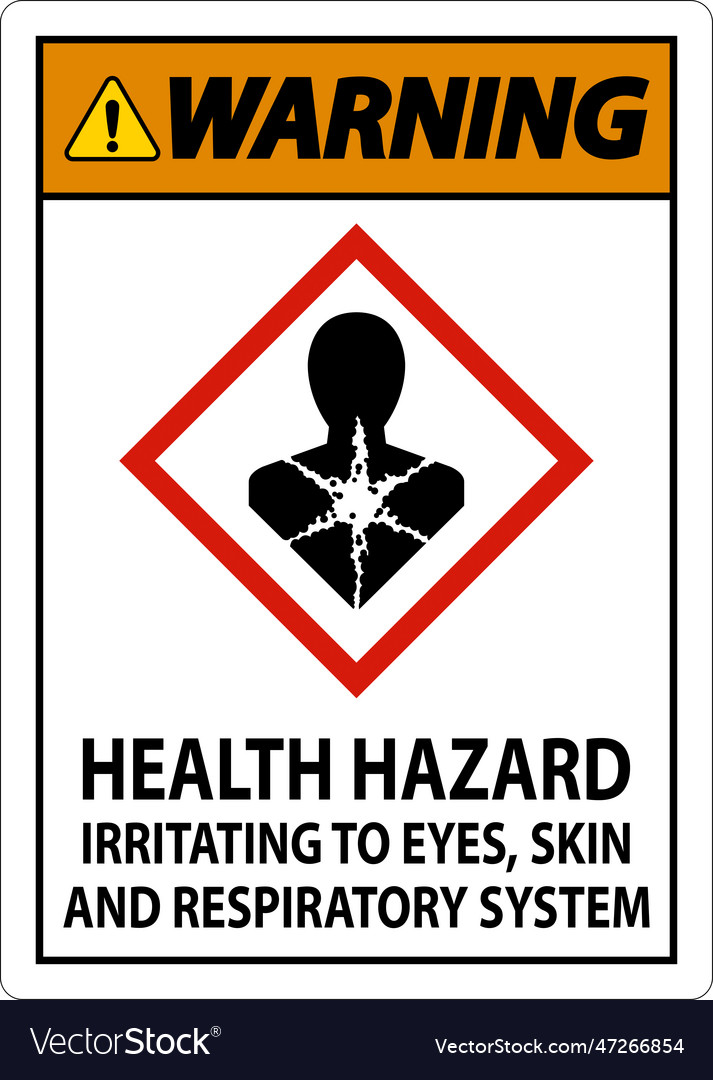 Warning health hazard ghs sign on white background