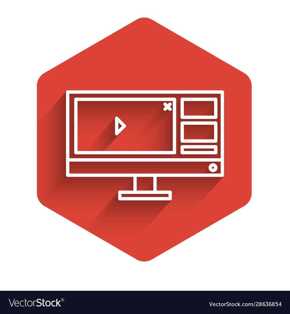 White line video recorder or editor software vector image White line video recorder or editor software