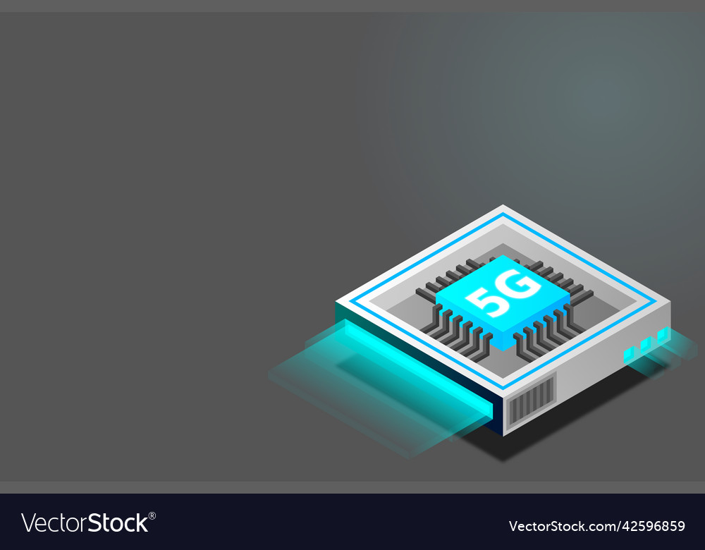 5g network processor mobile wireless internet vector image 5g network processor mobile wireless internet