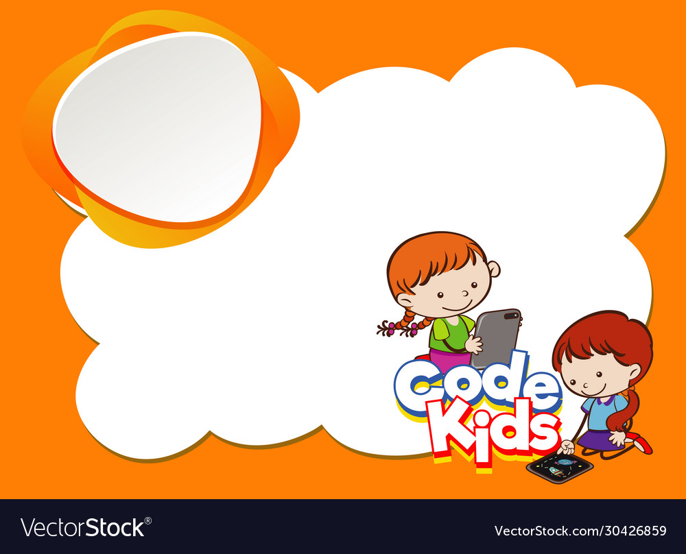 Background design template with kids using vector image Background design template with kids using