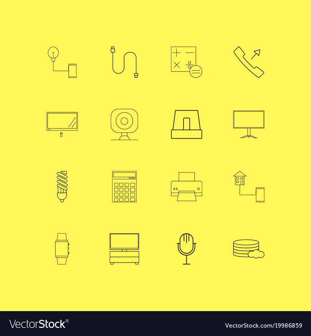 Devices linear icon set simple outline icons