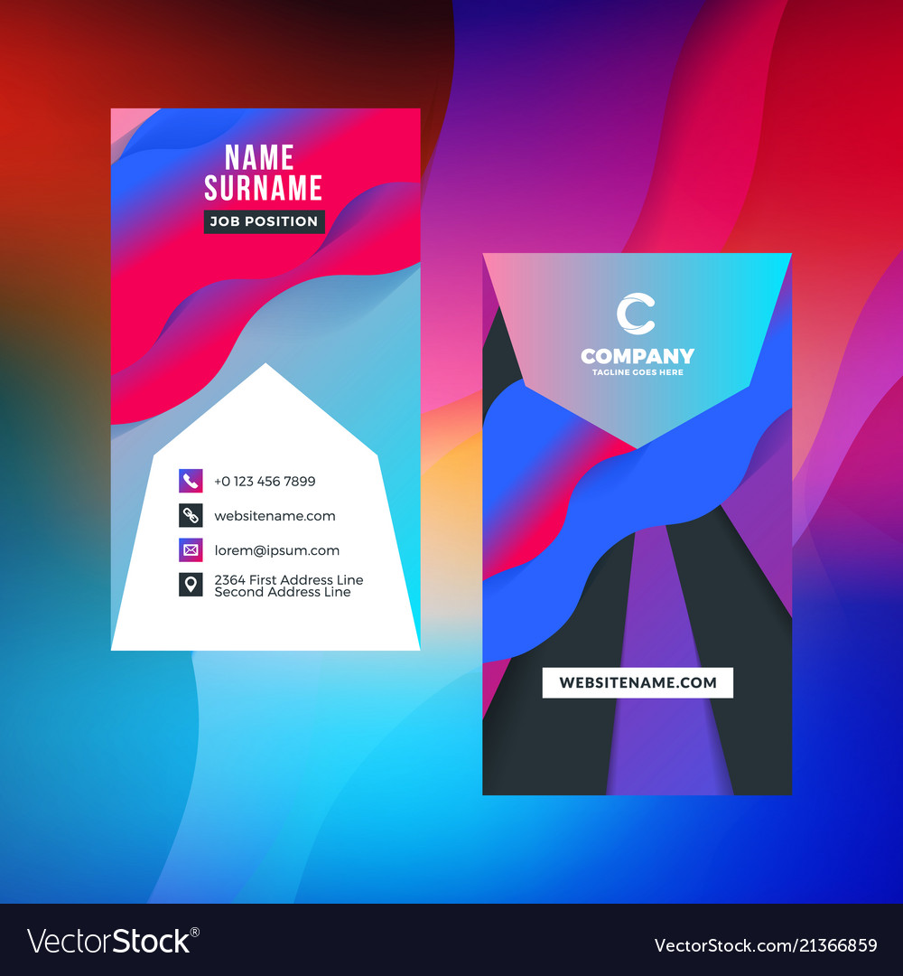 Double-sided vertical business card template