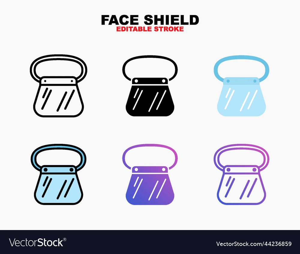 Face shield protective icon with different style vector image Face shield protective icon with different style