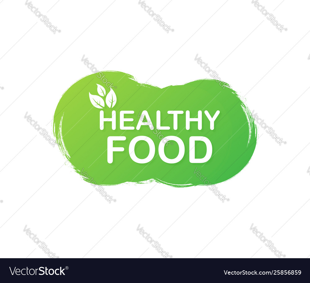 Healthy food labels with lettering