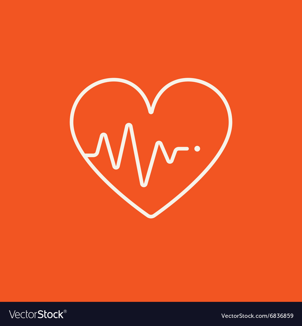 Heart with cardiogram line icon