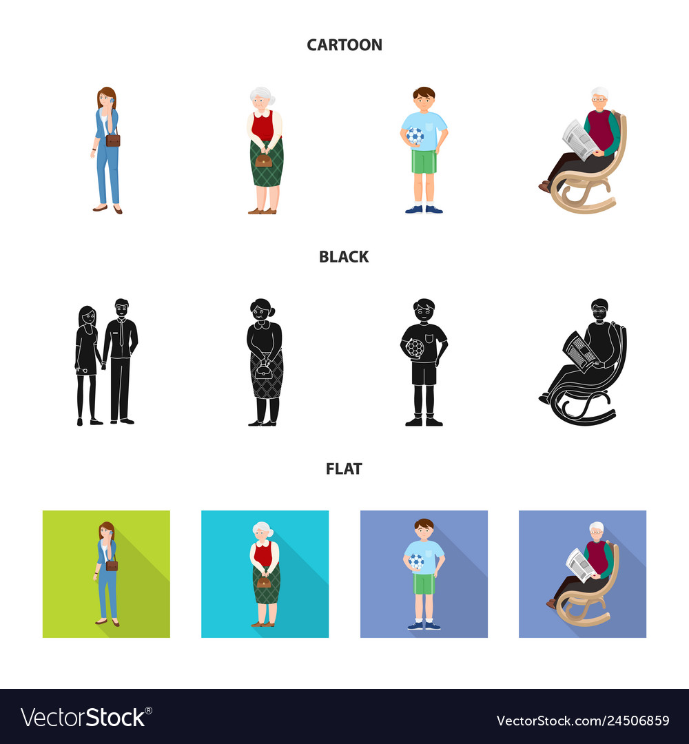 Isolated object of character and avatar sign set vector image Isolated object of character and avatar sign set