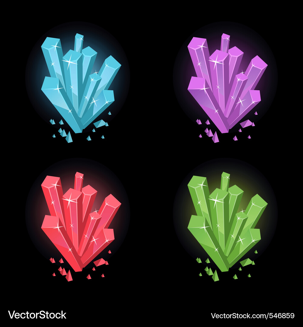 Luminous Crystals Royalty Free Vector Image - VectorStock