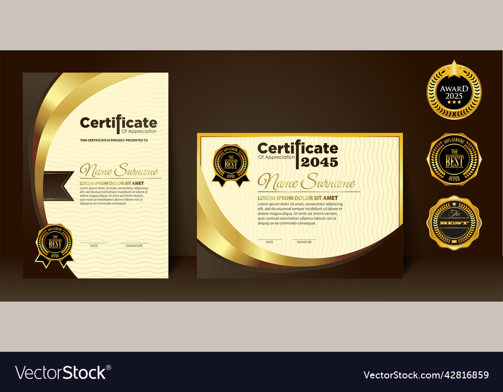 Modern design certificate layout concept simple