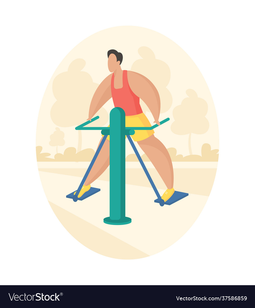 Outdoor fitness equipment flat air vector image Outdoor fitness equipment flat air