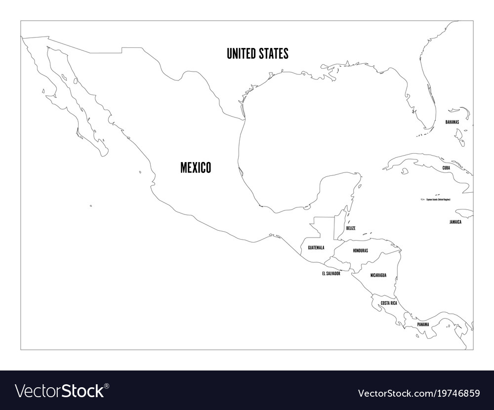 Political Map Central America And Mexico In Vector Image