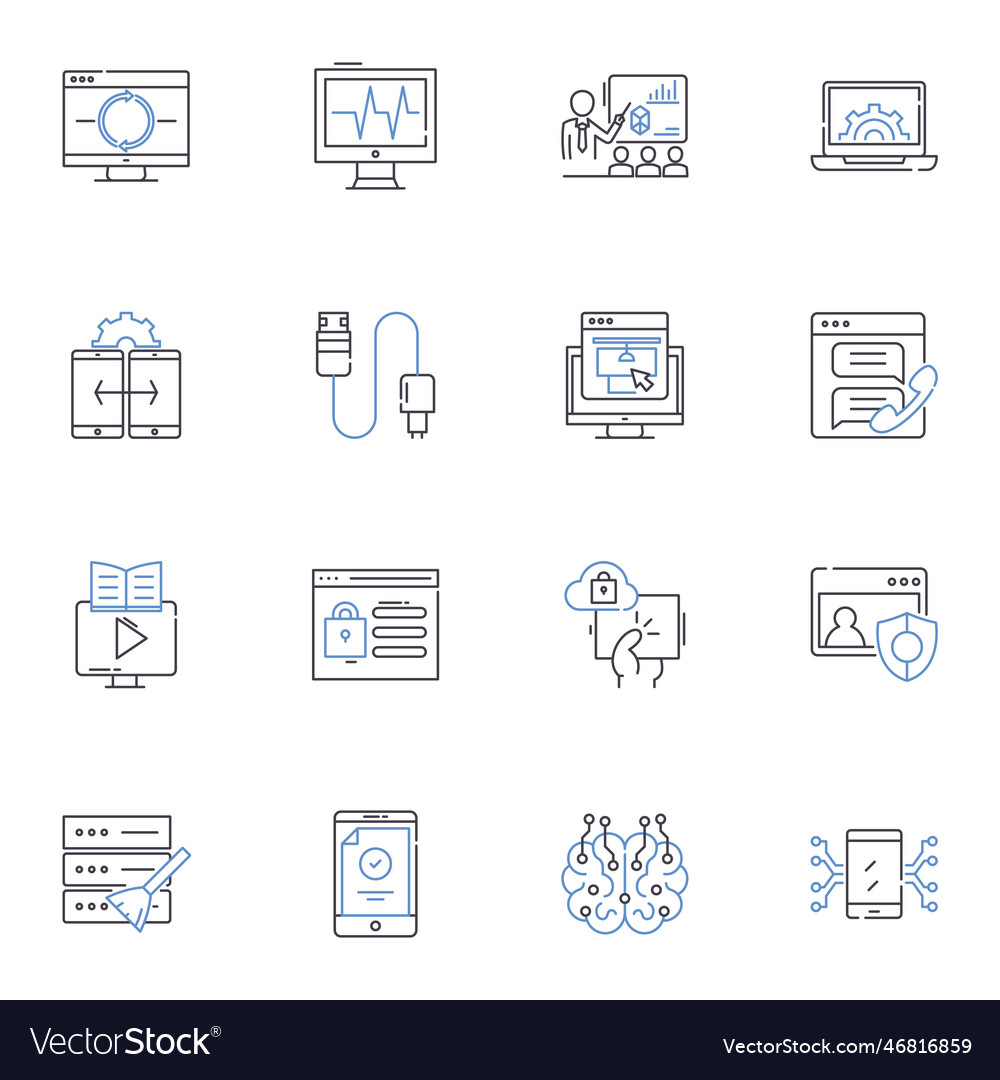 Programmed line icons collection automated