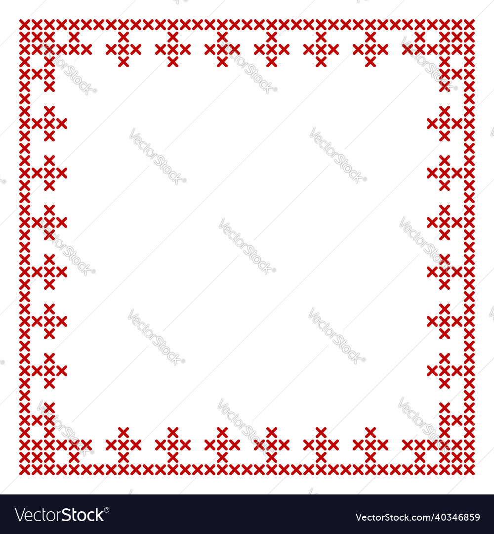 Red Cross Stitch Border Pattern