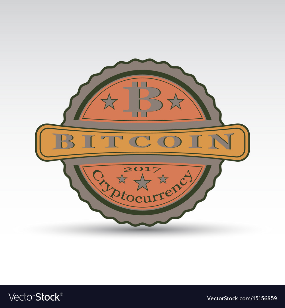 Retro badge with bit coin symbol