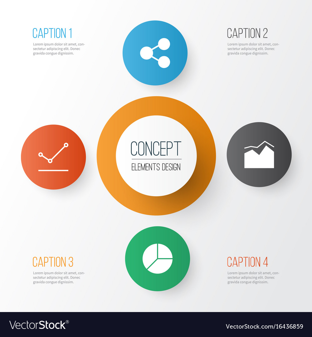Set of graphs diagrams and statistics icons