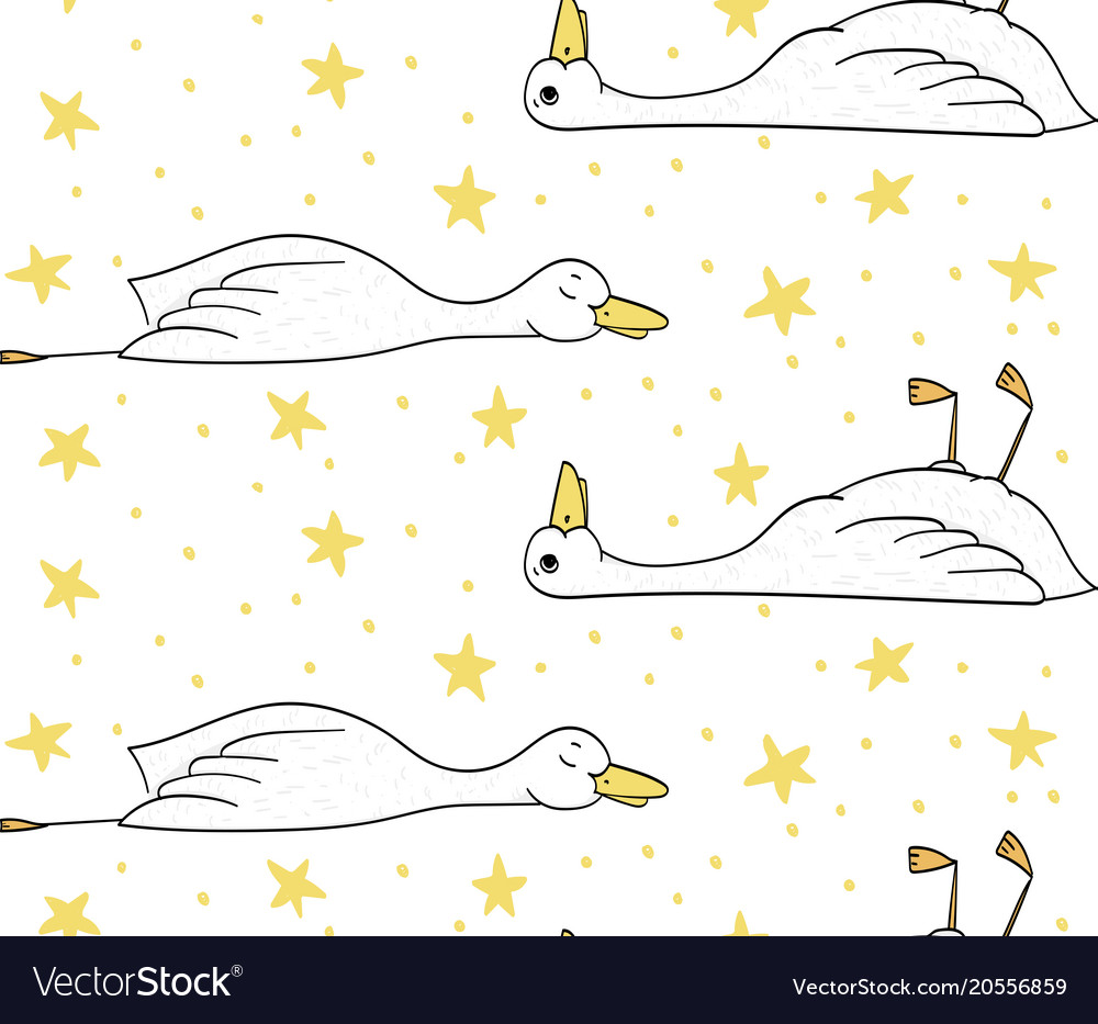 Sleepy duck pattern with and stars