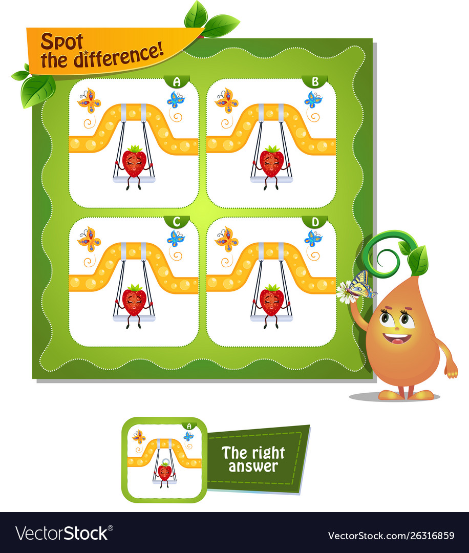 Spot difference seesaw Royalty Free Vector Image