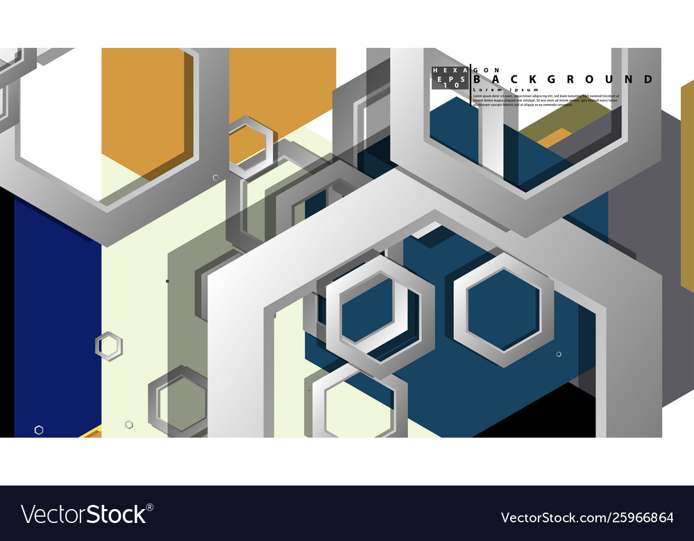 Abstract geometric background with hexagon middle