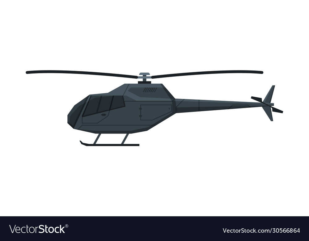 Black helicopter flying aircraft air