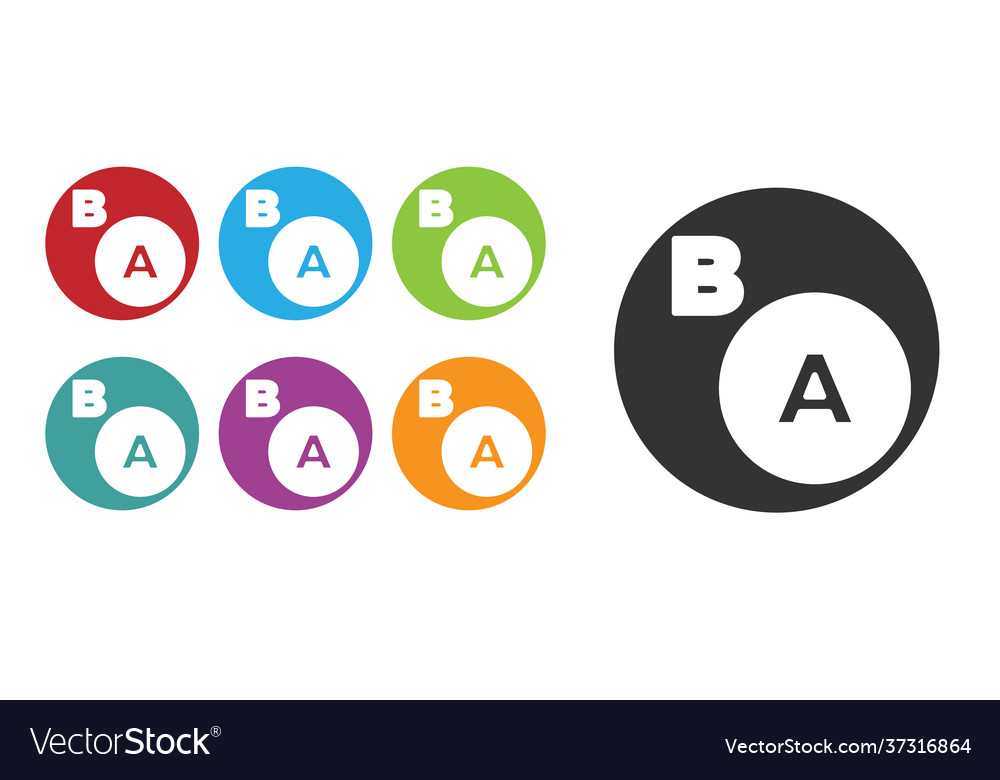Black subsets mathematics a is subset b icon vector image Black subsets mathematics a is subset b icon