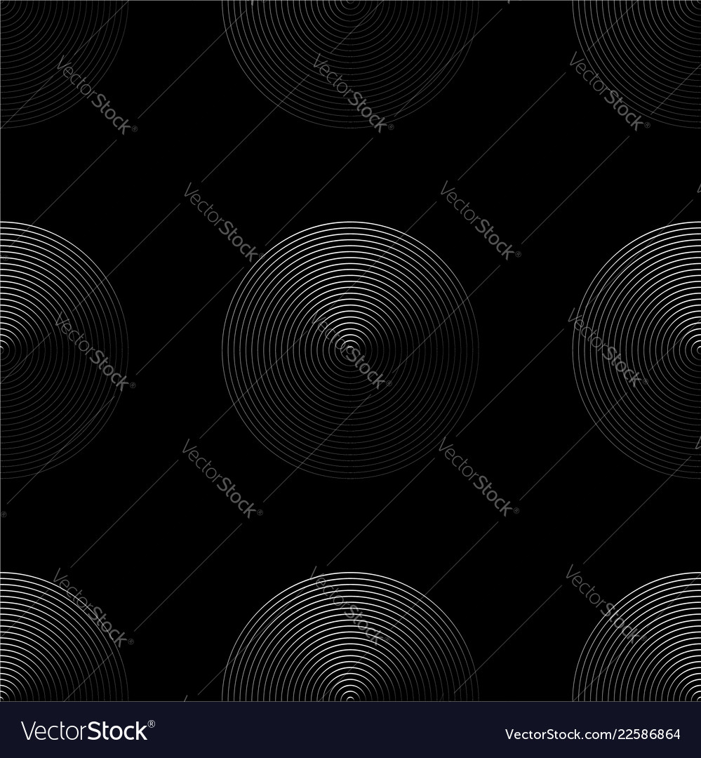 Concentric circles seamless monochrome pattern