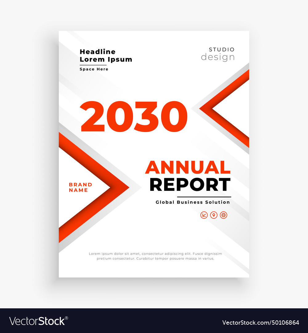 Corporate Annual Report Template For Yearly Vector Image 4458