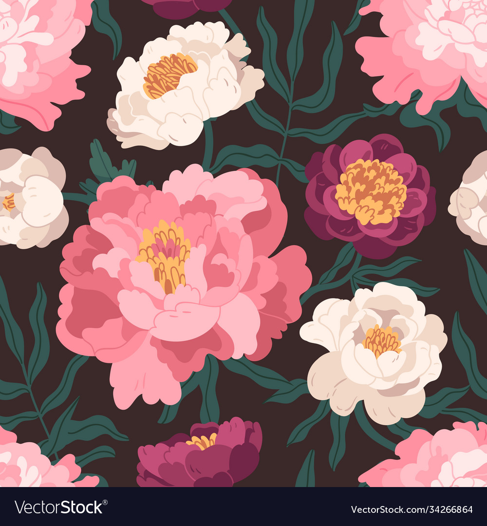 Floral Peony Seamless Pattern