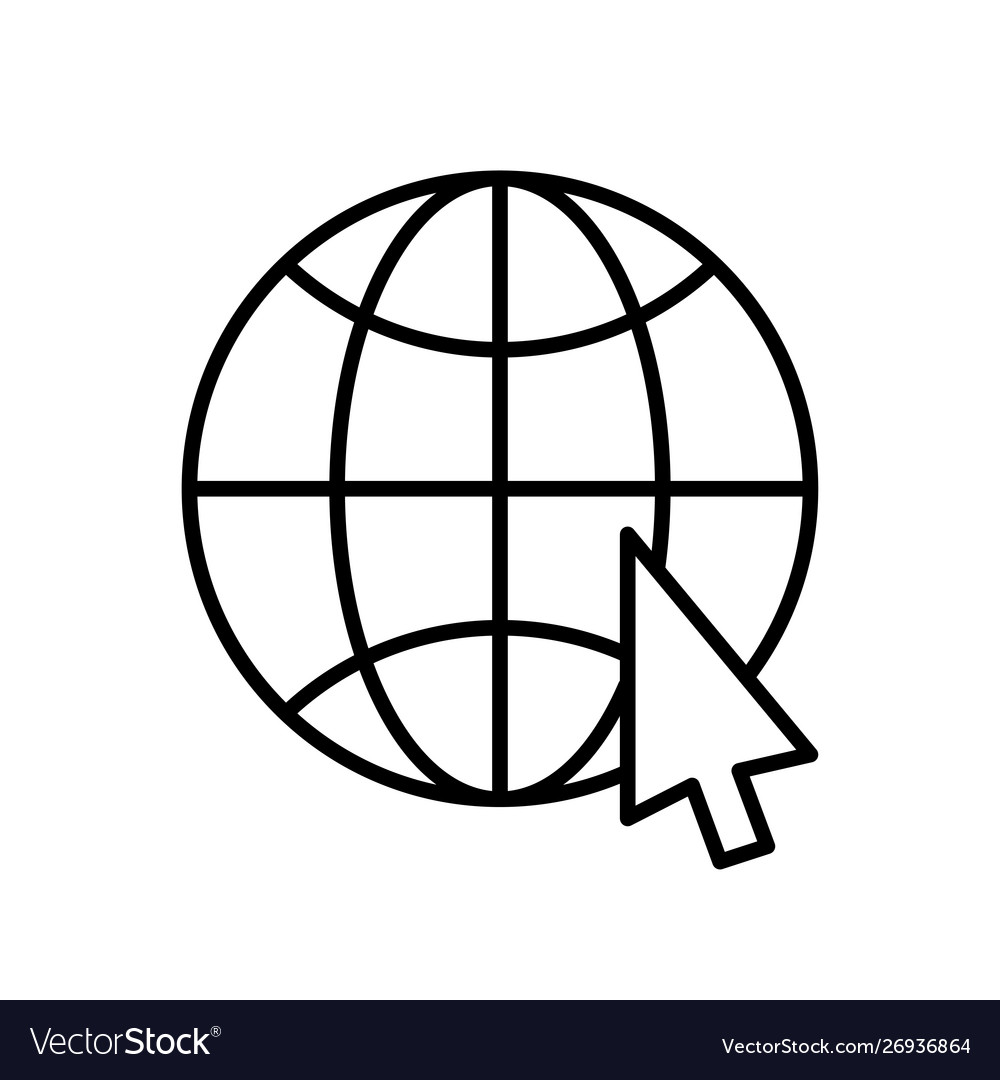 Globe and earth planet web icons in line style