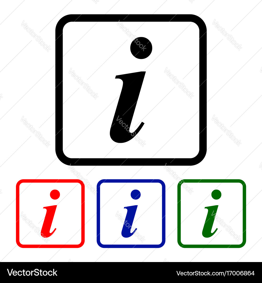 Information sign info square symbol Royalty Free Vector