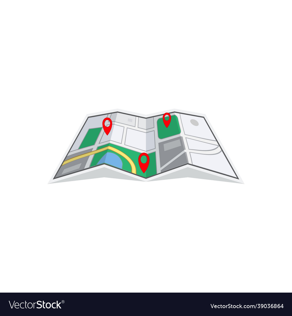 Map paper icon design template