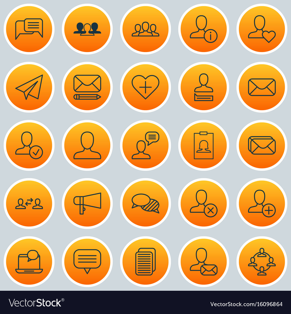 Network icons set collection of message chatting