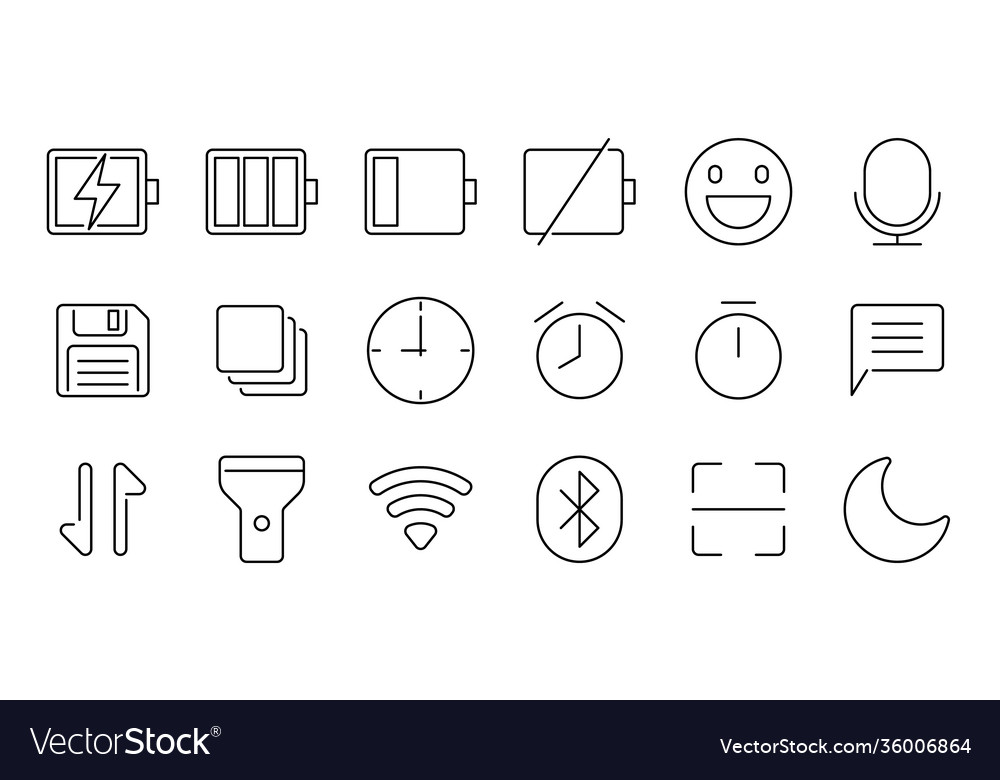 Outline essential ui icon set