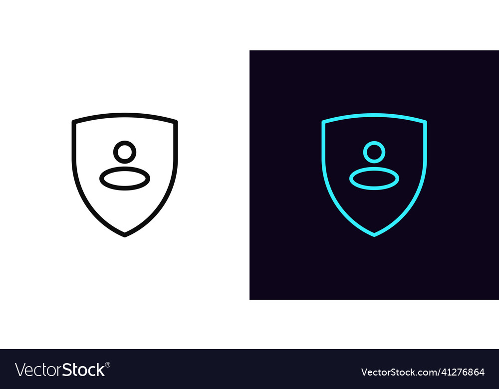Outline user shield icon with editable stroke Vector Image Outline user shield icon with editable stroke