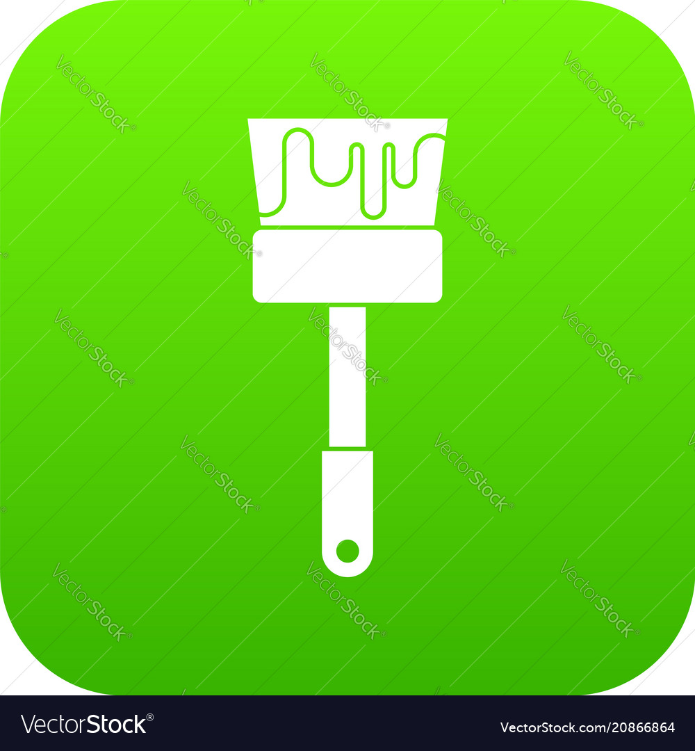 Paint brush icon digital green Royalty Free Vector Image