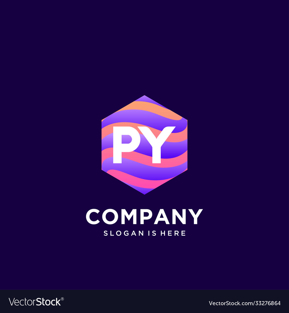 Py initial logo with colorful template Vector Image Py initial logo with colorful template