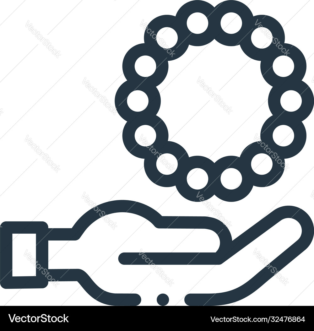 Rosary icon editable stroke linear Royalty Free Vector Image